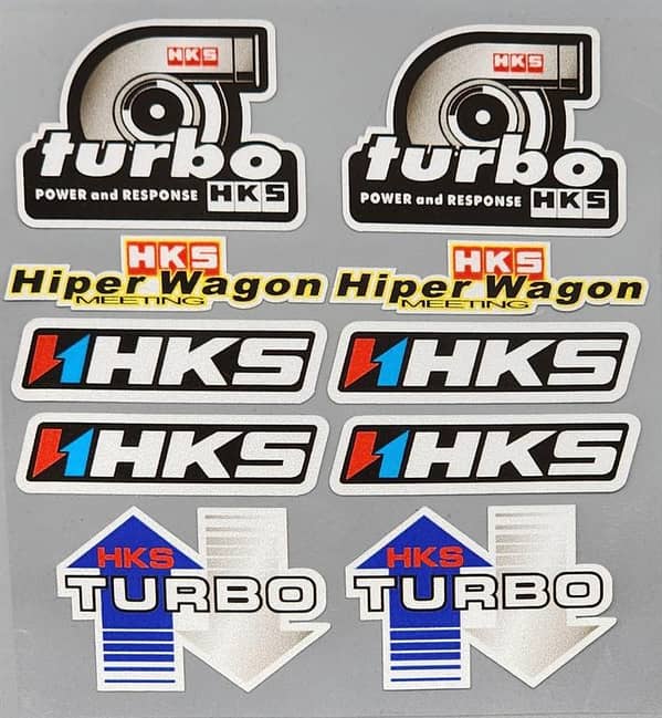 Premium Quality Custom Sticker Sheet For Car & Bike Embossed Style HKS TURBO
