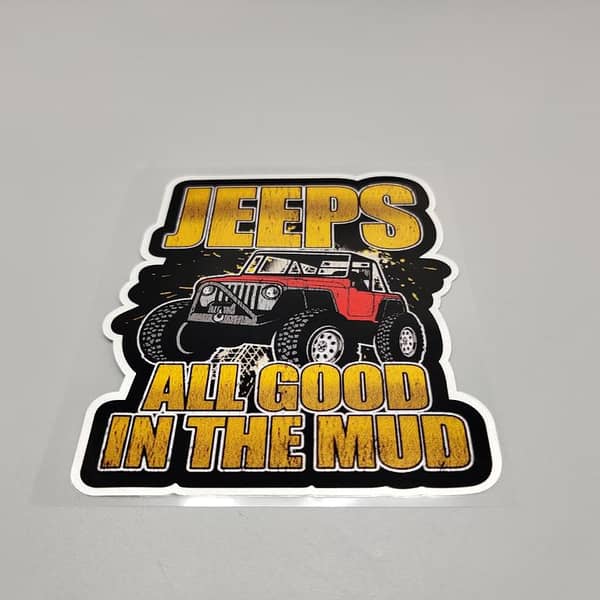 Premium Quality Custom Sticker Sheet For Car & Bike Embossed Style 4x4 ALL GOOD IN MUD