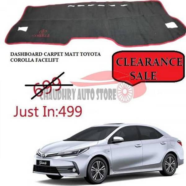 DashBoard Carpet Mat for Toyota Corolla Facelift