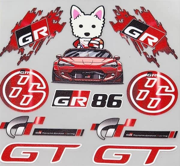 Custom Embossed Sticker Sheet for Cars and Bikes - GR GT