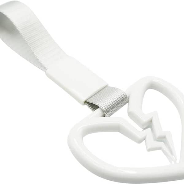 JDM Broken Heart White Ring Hand Strap Decoration - 1 Piece