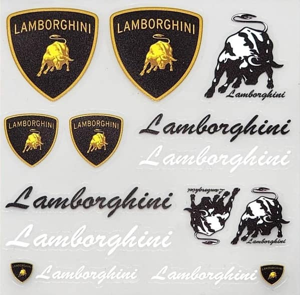 Custom Embossed Sticker Sheet for Cars and Bikes - LAM BURGINI