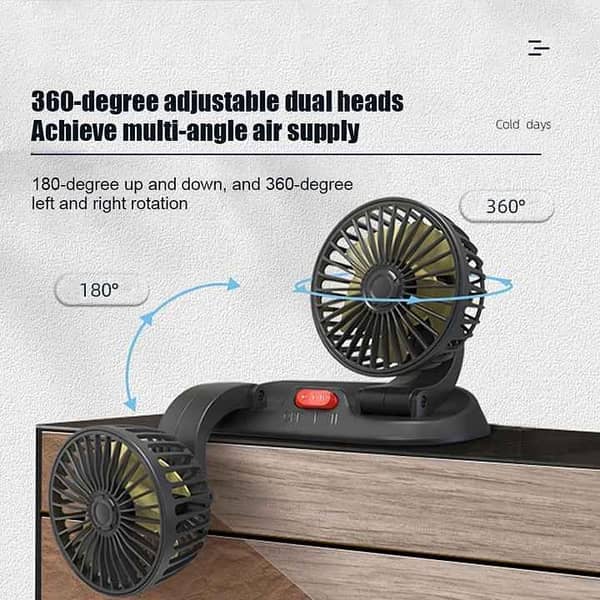 Universal USB Mini Electric Car Fan Low Noise Summer Car Air Conditioner 360 Degree Rotating Cooling Fan Car 1 Pc