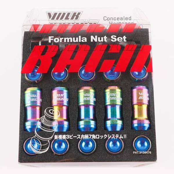 Universal Racing Multi-color and Blue Formula Steel Car Wheels Rims Lug Nuts 20 Pc Set