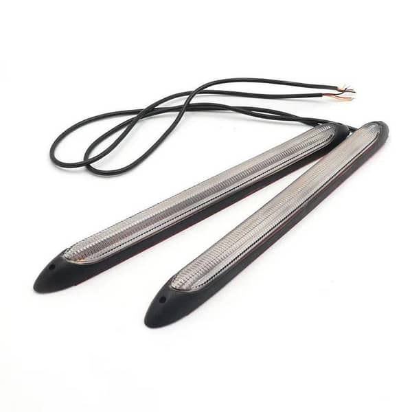 Universal DRL LED Headlight Strip 14-inch Light Daytime Running Turn Signal Lamp 2 Pcs Set
