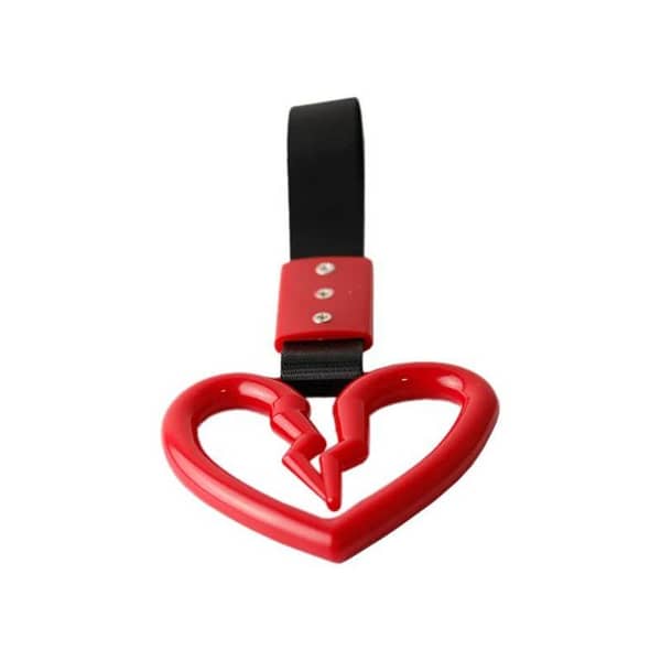 JDM Red Ring Hand Strap Decoration - Broken Heart Design (1 Piece)