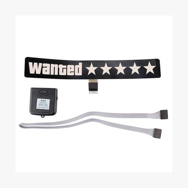 Windshield Electric 5 Star Wanted Sticker Sheet Car LED Light Up Window 1 PCS
