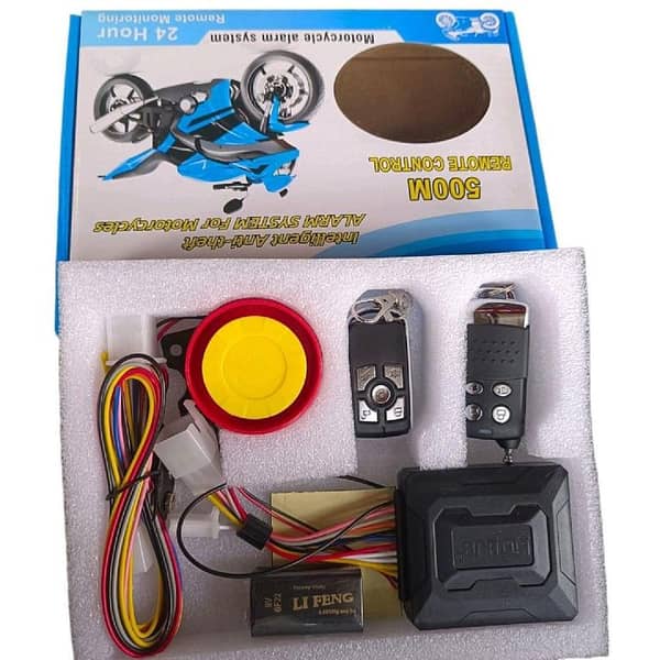HJG 500M Motorcycle - Bike Security Alarm System With Antenna Remote