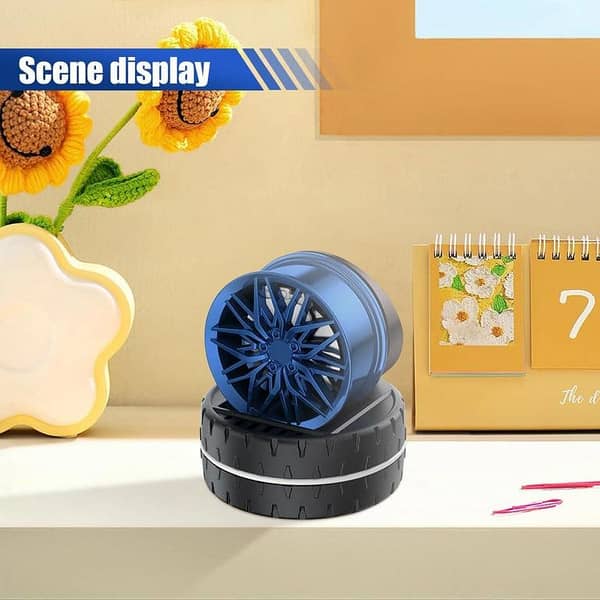 Universal Car Speed Wheel Hub Perfume Air Freshener 360° Rotating Car Perfume Solar Energy Fragrance Car 1 Pc(White)