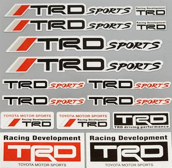 Premium Quality Custom Sticker Sheet For Car & Bike Embossed Style TRD SPORTS
