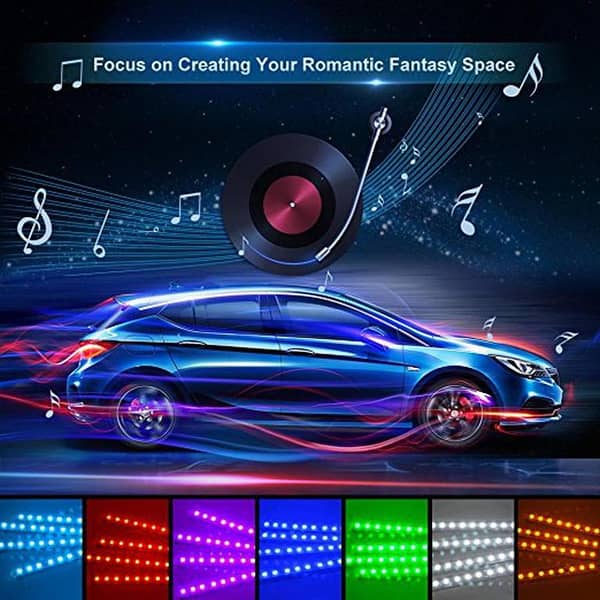 Car Bike Jeep Underlights Neon Style Atmosphere Lamp Kit Bluetooth Phone Control Car Strip Light Flexible App Control