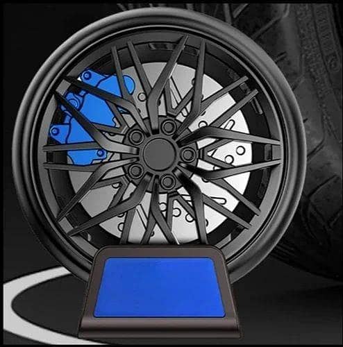 Universal Car Wheel AC Went Perfume Air Freshener 360° Rotating Car Perfume Solar Energy Fragrance Car 1 Pc(Blue)