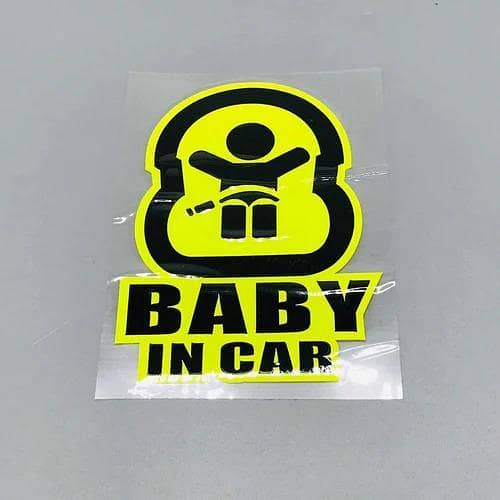 Premium Quality Custom Sticker Sheet For Car & Bike Embossed Style BABY IN CAR