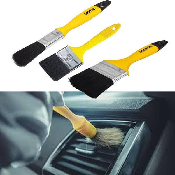Car Interior Cleaning & Detailing Brushes Animal Hair Pack of 3