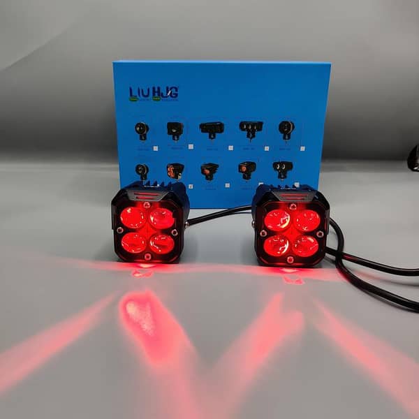 4 SMD Devil Eye Lens Dual Color Yellow/White Metal Body Light 2 Pcs Set