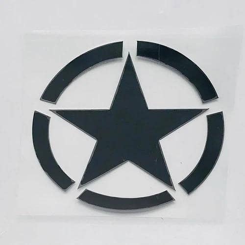 Premium Quality Custom Sticker Sheet For Car & Bike Embossed Style 5-POINTED STAR