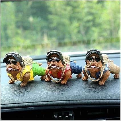 Universal Car Interior Decoration Pubg Bull Dog With Cloths and Welding Hat Hanging Car PittBull 1 Pc