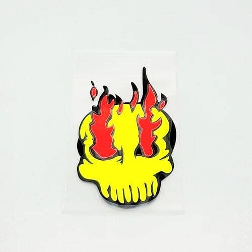 Premium Quality Custom Sticker Sheet For Car & Bike Embossed Style FIRE IN EYES