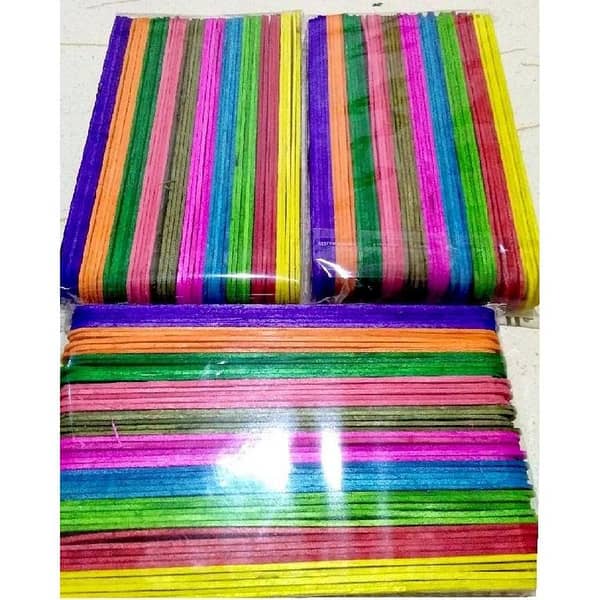 pack of 150 sticks Large Ice Cream Stick (wooden) for Art Work-Multicolored
