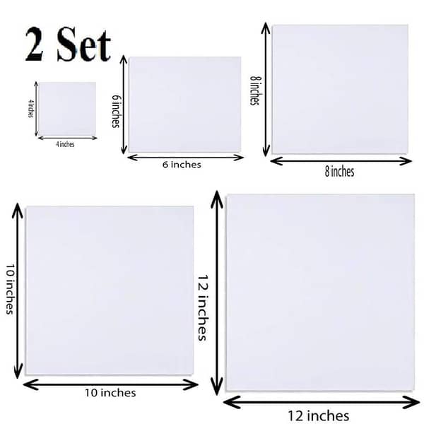 Pack of 10 Canvas 4x4+ 6x6+ 8x8+ 10x10+ 12x12 Canvas For Painting Canvas Boards Canvas Panels 100% Small Cotton Stretched Canvas Boards