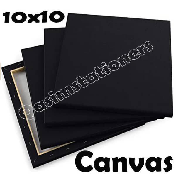 1 Piece Of 10X10 Inches Black Canvas For Painting - Canvas Board