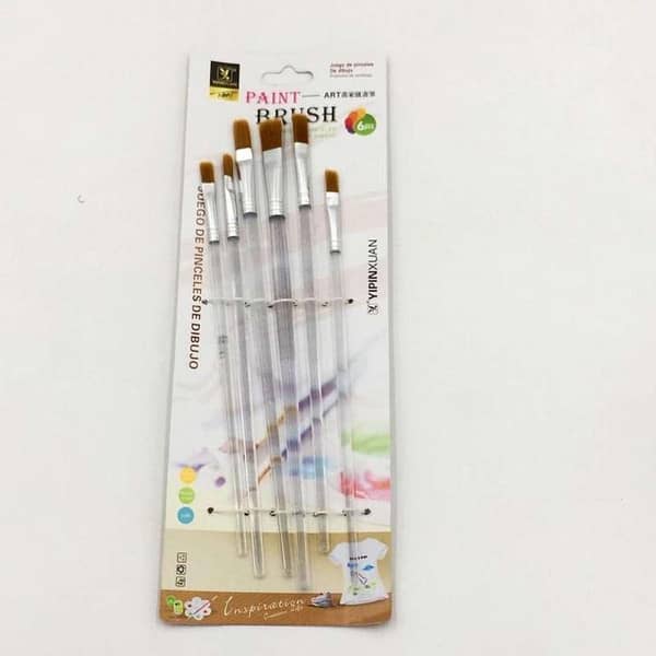 Transparent Stick Flat Art Brush Set Oil Painting Brush Blending Size Oil Acrylic Paint School DIY Craft Supply
