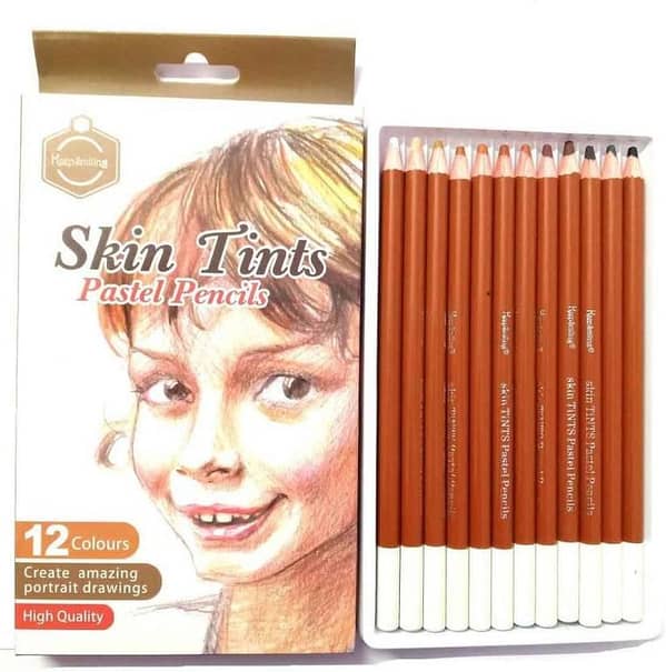 Keep_Smiling Skin Tints Pastel Pencils, Skin Tints Color Pencils (12 Pieces)