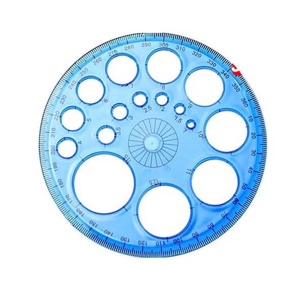 360 Degree Protractor All Round Ruler Template Circle School Drafting Supplies-Clear
