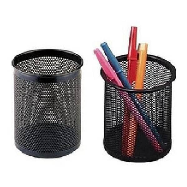 Pack of 2 - Pen Stand and Stationery Holder Metal Mesh - Black