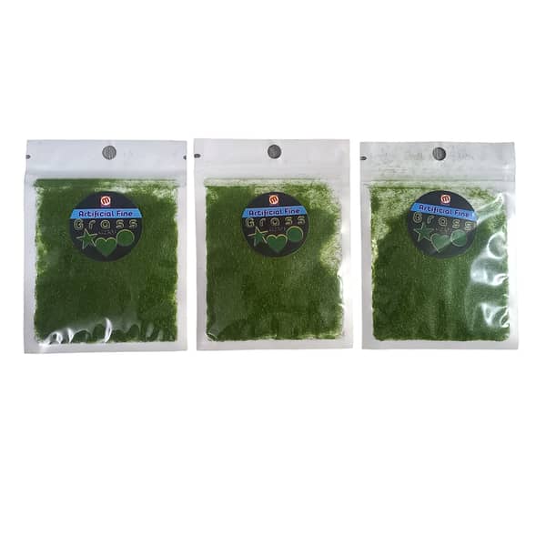 Pack of 3 - Artificial Green Grass for model making, School Projects