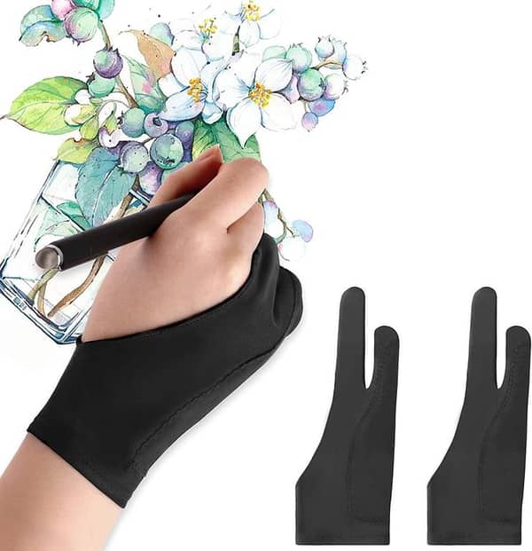 Artist Drawing Two Finger Gloves For Drawing Tabs Paper Sketching Display Art Painting Pad Pencil Graphics
