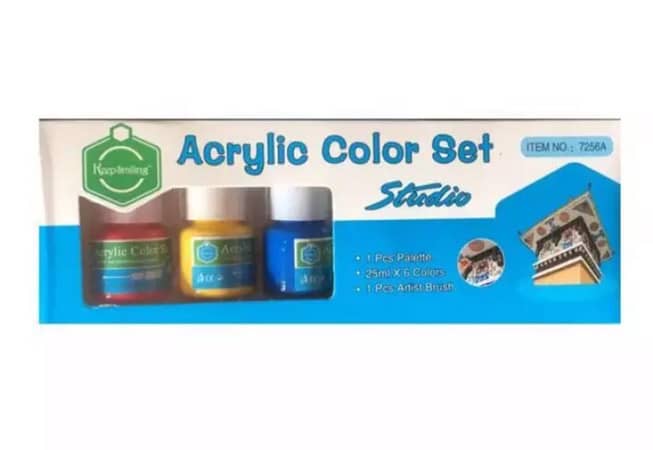 Keep Smiling Acrylic Paint 25ml 6 pcs with Palette and Brush - Acrylic Color