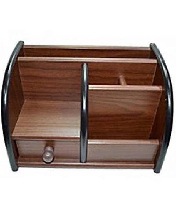 Wooden Pen Stand Holder Stationery Organizer