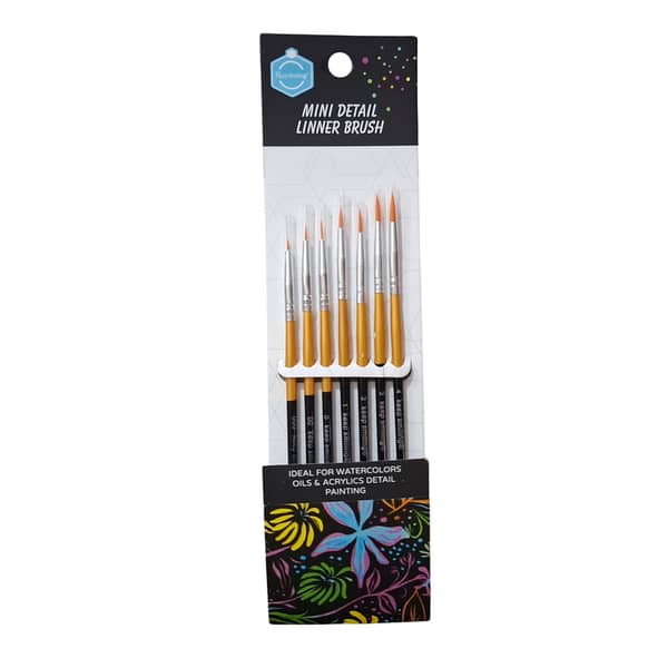 7pcs Keep Smiling Fine Detail Paint Brush Set - Miniature Paint Brush For Detailing & Art Painting - Acrylic, Watercolor, Oil,Models