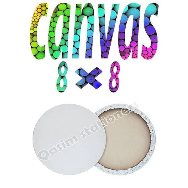 1 Piece Of 8X8 Inches Round Canvas For Painting - Canvas Board
