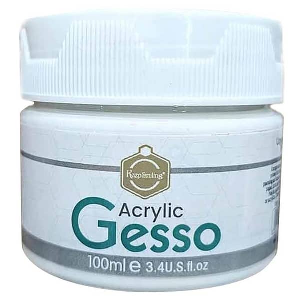 Keep Smiling White Acrylic Gesso Primer For Canvas 100ml