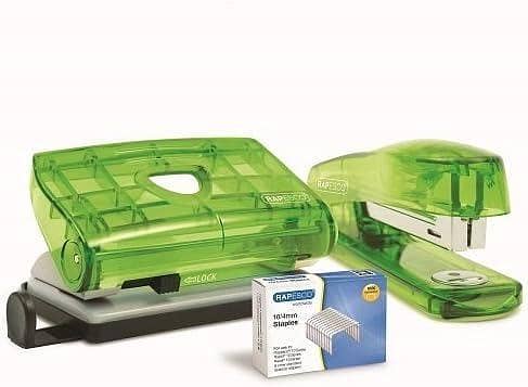 Rapesco Double Hole Punch and Stapler Set with 1,000 10/4mm Staples