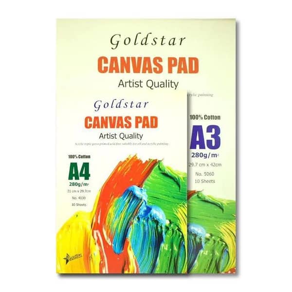 A4 Size Canvas Pad 10 Sheets 100% Cotton 280gsm