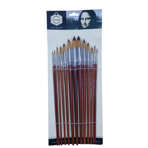 Keep Smiling A5001 13 pcs long round handle pointed shape painting brush