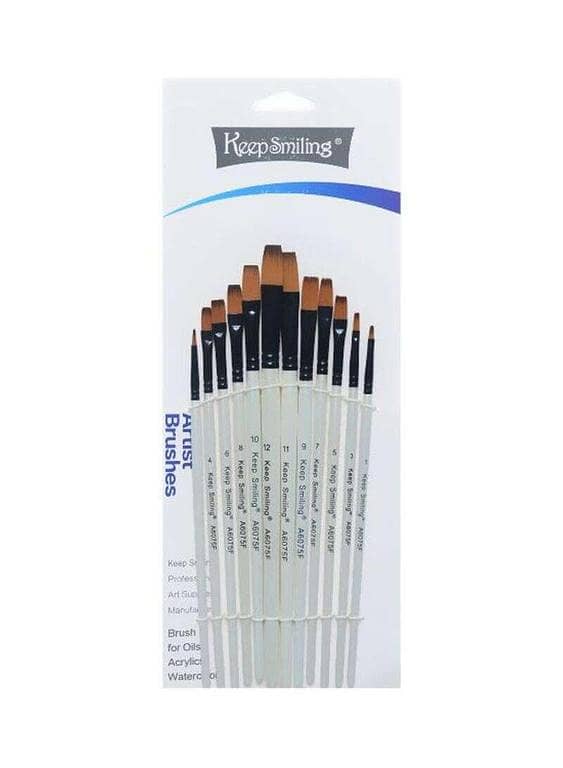 1 Pc Keep Smiling Drawing Paint Brush Set Wooden Flat
