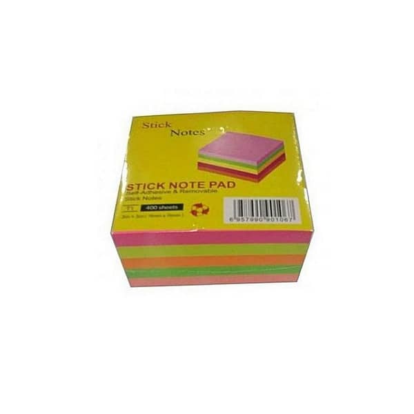 Sticky Note Pad Mix Colour 400 sheets in a pad