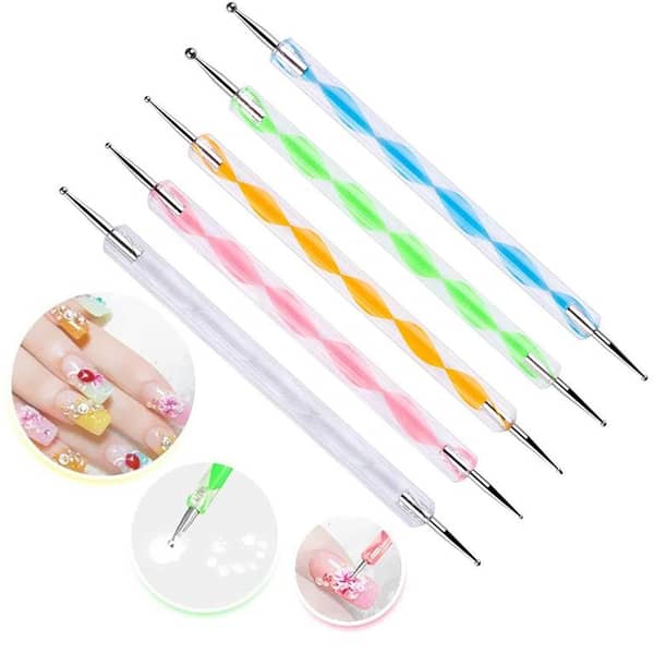 5pcs Dotting Pen Tool for Arts and Craft and for Nail Art Dot Doting Tool Set Painting Kit Design DIY 2 way Dotting Tool
