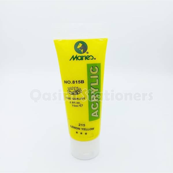 Marie's 75ml Lemon Yellow Acrylic Paint Tube - Model 215