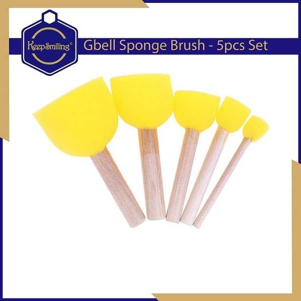5pcs Sponge Gbell Drawing Stamp DIY Foam Sponge Paint Brush Set Stencil Brush Value Pack 5 Different Sizes