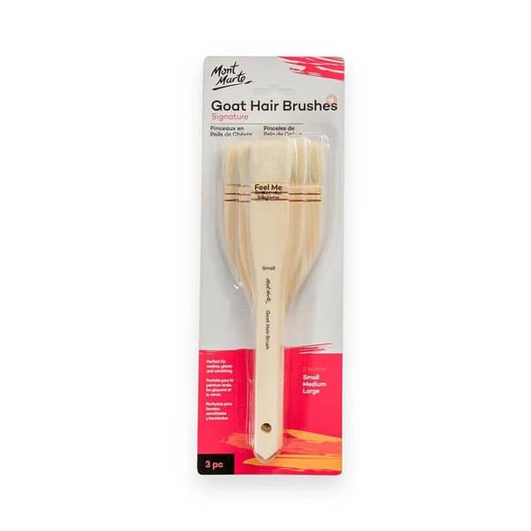 Mont Marte Goat Hair Brushes Signature Paint Brush 3pc
