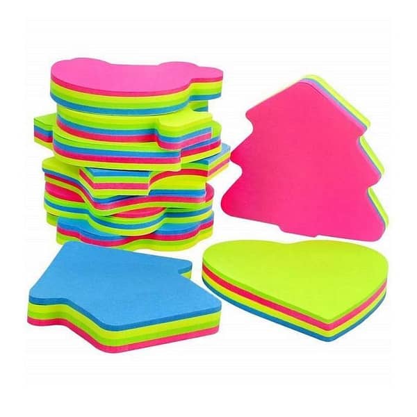 Different shapes 3inx3in Sticky Note Pad 100 sheets in a pad multi colour Sticky Notes Book Mark Memo Pad Paper