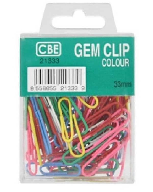 80pcs Colored Plastic Gem Paper Clips - 33mm