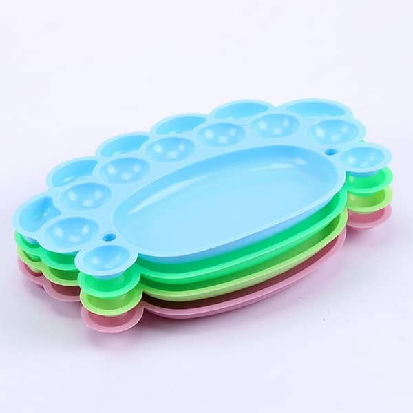 Small Color Mixing Plastic Palette With 8 Wells - 1Pc