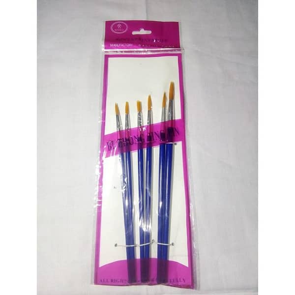Pack Of 6 Paint Brush Round Tip Flat tip