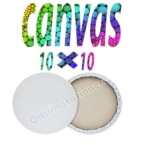 1 Piece Of 10X10 Inches Round Canvas For Painting - Canvas Board